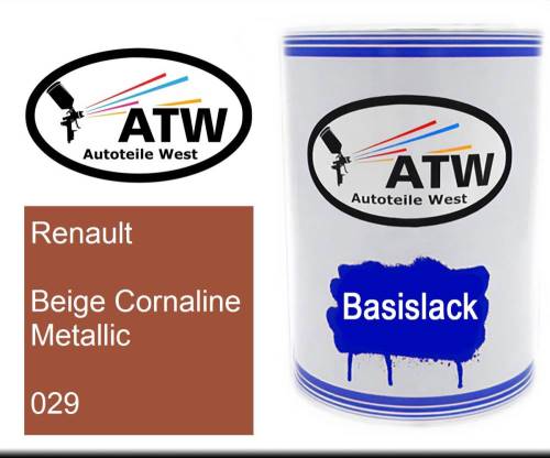 Renault, Beige Cornaline Metallic, 029: 500ml Lackdose, von ATW Autoteile West.